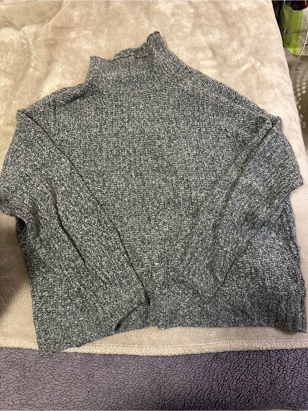 American Eagle Outfitters Gray Marled Turtleneck Sweater
